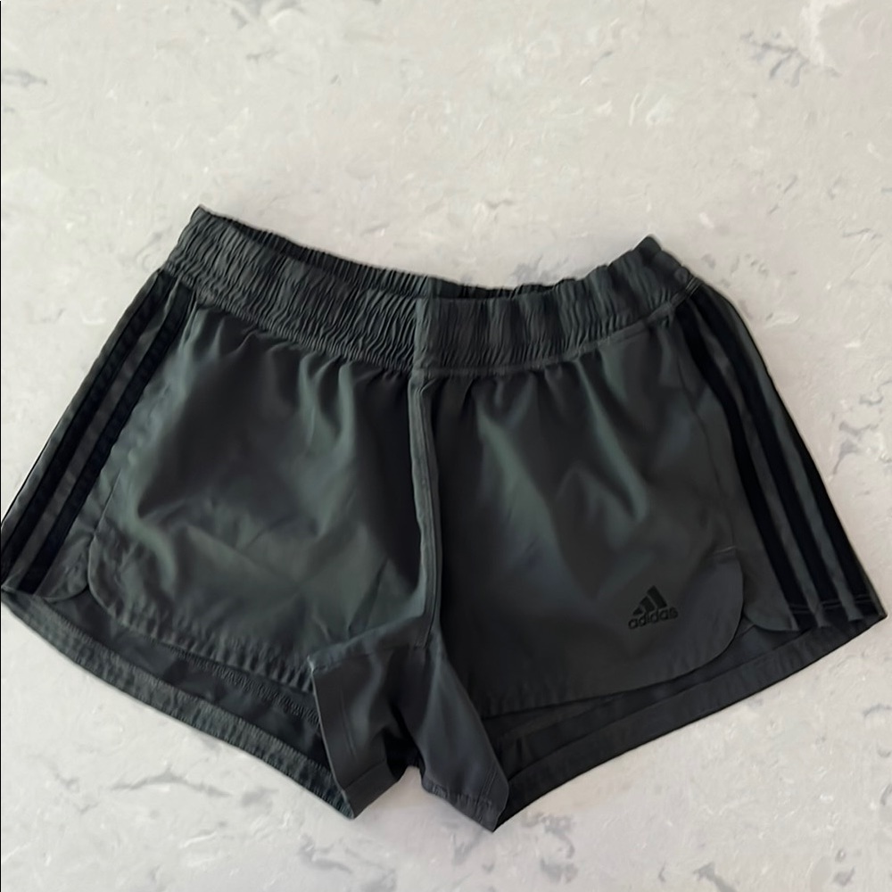 Adidas Gray and Black Athletic Shorts Lightweight Moisture-Wicking